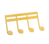 KIMISS Clamp/Holder de Partituras para Piano y Guitarra, Soporte de Página de Metal con Patrón de Notas para Libros de Música y Textos, Ligero Duradero (GOLD)