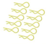 KIMISS Clips Duraderos para Carrocería De RC para Coche RC 1/5, 1/6, /8, /10, 10 Uds. De Pasadores De Clip De Carcasa De Metal, Lengüetas De Tracción en Forma De Lágrima (YELLOW)