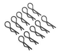 KIMISS Clips Duraderos para Carrocería De RC para Coche RC 1/5, 1/6, /8, /10, 10 Uds. De Pasadores De Clip De Carcasa De Metal, Lengüetas De Tracción en Forma De Lágrima (BLACK)