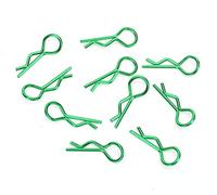 KIMISS Clips Duraderos para Carrocería De RC para Coche RC 1/5, 1/6, /8, /10, 10 Uds. De Pasadores De Clip De Carcasa De Metal, Lengüetas De Tracción en Forma De Lágrima (GREEN)