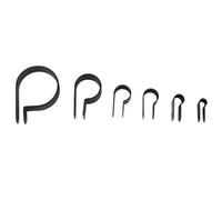 KIMISS Clips P + Clips de Abrazadera de Cable Tipo R, 200 Piezas Abrazaderas de Sujetadores P de Plástico de Nailon Caja Tipo R Surtida para Kit de Conductos Surtido Negro (Black)