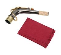 KIMISS Codo de Mástil para Saxofón alto: Accesorio de Mástil Curvo de Corcho de Metal Niquelado Negro para un Tono Superior y Fácil Mantenimiento