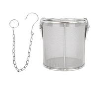 KIMISS Colador de Especias de Acero Inoxidable - Filtro de Especias de Malla Fina con Gancho de Cadena Extendido para Fácil Acceso - Ideal para té, Adobos y Caldos en la Cocina del Hogar (L)