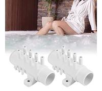 KIMISS Colector de Plomería de 8 Puertos, Accesorio Separador de Agua para Bañera de Aguas Termales, Spa, Colector Deslizante de 2 "x 2"