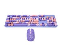 KIMISS Combo de Teclado y Mouse Inalámbricos 2.4G: Estilo Retro Punk, Teclado Mecánico de 104 Teclas con Mouse para Juegos Ajustable de 3 dpi, Operación Silenciosa, Material ABS