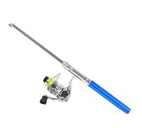 KIMISS Combo Portátil de Caña de Pescar y Carrete con Forma de Mini bolígrafo: Caña de Pescar de Bolsillo Retráctil con Carrete Giratorio para Pesca en Arroyos, Ríos, Mar y Hielo (Blue)