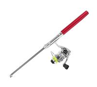 KIMISS Combo Portátil de Caña de Pescar y Carrete con Forma de Mini bolígrafo: Caña de Pescar de Bolsillo Retráctil con Carrete Giratorio para Pesca en Arroyos, Ríos, Mar y Hielo (Rojo)