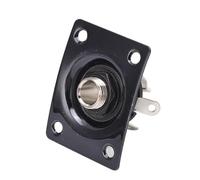 KIMISS Compacta de Salida de Guitarra de Metal Cuadrado Placa para Telecaster | Fácil Instalar Placa de Enchufe de Gato de Guitarra Eléctrica con Tornillos | Compatible con PR y Más (BLACK)