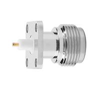 KIMISS Conector Coaxial RF Hembra Tipo N de 2 Piezas, con Bridas para una Fácil Instalación, 17,5 X 17,5