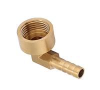 KIMISS Conector de Codo de Conexión de Púas de Manguera de Latón - Adaptador de Junta de Púas de Codo de Latón de Rosca Hembra G1/2 para Manguera de Agua (En 4 minutos 10)