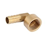 KIMISS Conector de Codo de Conexión de Púas de Manguera de Latón - Adaptador de Junta de Púas de Codo de Latón de Rosca Hembra G1/2 para Manguera de Agua (En 4 minutos 12)