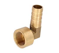 KIMISS Conector de Codo de Conexión de Púas de Manguera de Latón - Adaptador de Junta de Púas de Codo de Latón de Rosca Hembra G1/2 para Manguera de Agua (En 4 minutos 14)