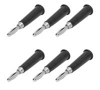 KIMISS Conector de Enchufe Tipo Banana de 4 Mm, 100 Piezas de Aleación de Zinc y Latón Tipo Bocina para Baterías de Automóviles y Camiones, Conectores Soldados de Alta Resistencia (BLACK)