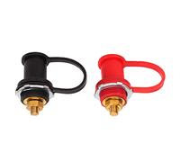 KIMISS Conector de Terminal de Batería Remota 1 par a Través del Panel Terminal de Batería 250A Rojo Negro Poste de Unión de con Perno de 3/8 Pulgadas para Automóvil RV Marino