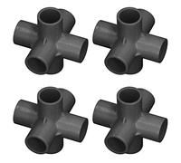 KIMISS Conectores de Tubería de 6 Vías Accesorios de Codo Conector de Tubería de Plástico de 10 Piezas Diámetro Interior de 25 Mm - Accesorios de Esquina de de 6 Vías (BLACK)