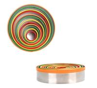 KIMISS Conjunto de Cortador Redondo de Galletas Redondos de Acero Inoxidable de 12 piezas: Cortadores de Pastelería Versátiles para Rosquillas, Bollos y Pasteles - Varios Tamaños para las (Colores
