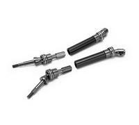 KIMISS Conjunto de Eje de Transmisión Trasero de Acero CVD de Alta Durabilidad para Ejes de Alta Resistencia de Coche Slash Rustler Vxl 4x4 4wd 1/10 RC (Black)