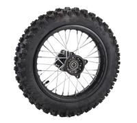 KIMISS Conjunto de Llanta de Rueda Trasera de 12 Pulgadas, Llanta de Rueda Trasera de Eje 80/100-12 de 15mm para Dirt Pit Bike y Motocicleta