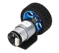 KIMISS Conjunto de Motor del Codificador CW CCW Shaft DC Motores de Engranaje con Rueda de Soporte para el Carro de Equilibrio DC12V (1590RPM)