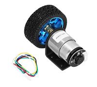 KIMISS Conjunto de Motor del Codificador CW CCW Shaft DC Motores de Engranaje con Rueda de Soporte para el Carro de Equilibrio DC12V (178RPM)