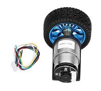 KIMISS Conjunto de Motor del Codificador CW CCW Shaft DC Motores de Engranaje con Rueda de Soporte para el Carro de Equilibrio DC12V (60 rpm)