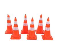 KIMISS Conos de Seguridad de Tráfico para Estacionamiento, 6 Conos de Carretera Reflectantes con Base Cuadrada, PVC Duradero para Uso en Camping y Construcción (28 pulgadas / 71,12 cm con asa)