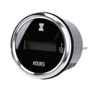 KIMISS Contador Horario Mecánico Medidor de Horas de Motor de Metal de Acero Inoxidable de 52 Mm Pantalla Digital Roscada de 2 Pines para Excavadoras Cargadoras Bulldozers Generadores