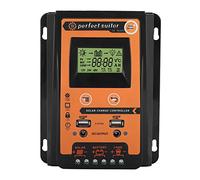 KIMISS controlador de carga solar, plástico 12V / 24V controlador de carga solar MPPT 30A panel de batería solar del regulador de doble pantalla LCD USB