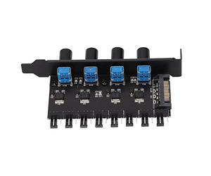 KIMISS Controlador de Ventilador de 8 Canales para PC Fan Hub con Ajustes de Velocidad de 4 Perillas para Chasis de CPU, HDD, VGA, Ventiladores PWM - Ideal para Sistemas Avanzados de Refrigeración