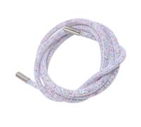 KIMISS Cordones para Zapatos con Diamantes de Imitación y Cordón para Sudaderas con Capucha, Pantalones Deportivos y Accesorios - Cuerda Redonda Elegante de 138 Cm (Malla Blanca con Lentejuelas de
