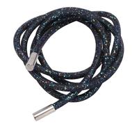 KIMISS Cordones para Zapatos con Diamantes de Imitación y Cordón para Sudaderas con Capucha, Pantalones Deportivos y Accesorios - Cuerda Redonda Elegante de 138 Cm (Malla Negra con Lentejuelas Verde