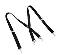 KIMISS Correa Trasera Cruzada con Placa de Hierro para Adultos - Cinturón para Pantalones con Tirantes con Gancho de 2,5 X 110 Cm (BLACK)