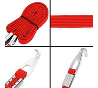 KIMISS Correas Elásticas Duraderas para Equipaje y Bicicletas: Cinturones de Amarre Elásticos Ajustables para Aventuras (Rojo)