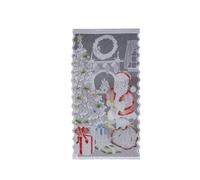 KIMISS Cortinas de Encaje de Navidad con Luces LED - Diseño de Santa Claus de Mitad de Apagón para la Sala de Estar y la Decoración del Dormitorio (52)