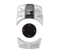 KIMISS Cubierta de Perilla Multimedia Central, 6 Piezas Aptas para Botones Multimedia Centrales de la Serie 1 3 5 6 Superficie Exquisita Cubierta de Botón de Perilla de Control (electroplateado)