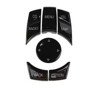 KIMISS Cubierta de Perilla Multimedia Central, 6 Piezas Aptas para Botones Multimedia Centrales de la Serie 1 3 5 6 Superficie Exquisita Cubierta de Botón de Perilla de Control (negro piano)