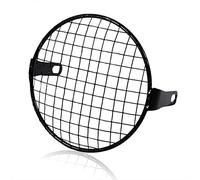 KIMISS Cubierta de rejilla para faro de moto retro, 6.3", máscara lateral para café racer, diseño vintage, protector de lámpara, compatible para modelos clásicos