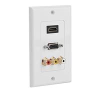 KIMISS Cubierta del Panel de la Placa de Pared Multimedia con Puertos VGA + Panel Multimedia con Puertos VGA 3 en 1 + Toma de Pared 3