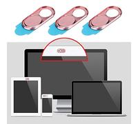 KIMISS Cubierta Deslizante para Cámara Web para Computadora Portátil y Teléfono Inteligente, Pegatina Protectora de Cámara de Metal de 3 Piezas, Color Rosa (Pink)