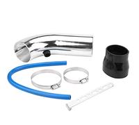 KIMISS de filtro de la manguera de la manguera de la tubería de admisión de aire del coche universal de 76 mm / 3 pulgadas (plateado)