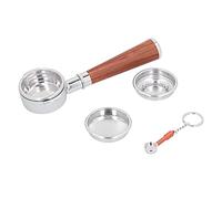KIMISS de Portafilter de café sin Fondo de 58 Mm - Soporte de Filtro de café Ergonómico de Madera para Elaboración de Cerveza Casera, Compatible con E61 y Otros Modelos (#1)