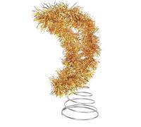 KIMISS Decoración de Estrella con Purpurina para árbol de Navidad, Decoración Retro de Copa de árbol para Fiestas e Interiores del Hogar (En Forma de Luna)