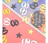 KIMISS Decoraciones para Fiesta de Feliz Cumpleaños con Confeti de Primera Calidad + Confeti para Mesa de Fiesta de Cumpleaños (600 piezas de números + 12 piezas de tarjetas de)