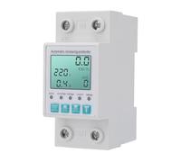 KIMISS Disyuntor 63A, Protector de Recierre Automático Pantalla Digital de Sobretensión para Uso Doméstico e Industrial, Medidor de Energía Montado en Riel Din