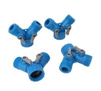 KIMISS Divisor de Manguera de Jardín de 2 Vías para Grifos Estándar, Conector en Y de Plástico Duradero con Válvulas, Ideal para Tareas de Riego Rápido, 4 Unidades (BLUE)