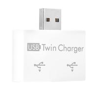 KIMISS Divisor USB de 2 Puertos, Hub USB2 0 Macho a Cargador Doble, Kit Convertidor de Adaptador Doble, Portátil, Hembra Dual para Computadoras Portátiles, Computadoras de Escritorio, Color Blanco