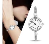KIMISS Elegante Analógico Round Quartz Bracelet Watch for Women - Diseño Abierto con Números árabes en la Esfera Blanca (placa blanca digital)