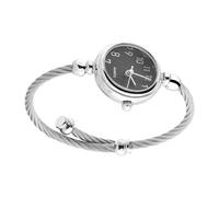 KIMISS Elegante Analógico Round Quartz Bracelet Watch for Women - Diseño Abierto con Números árabes en la Esfera Blanca (disco negro digital)