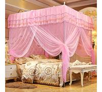 KIMISS Elegante Red Con Dosel para Cama de Princesa + Princesa de Lujo Con Tres Aberturas Laterales Poste para Cortina de Cama Red Con Dosel Mosquitera Ropa de + Con Diseño de Encaje (#03)