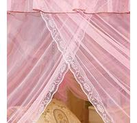 KIMISS Elegante Red Con Dosel para Cama de Princesa + Princesa de Lujo Con Tres Aberturas Laterales Poste para Cortina de Cama Red Con Dosel Mosquitera Ropa de + Con Diseño de Encaje (#02)